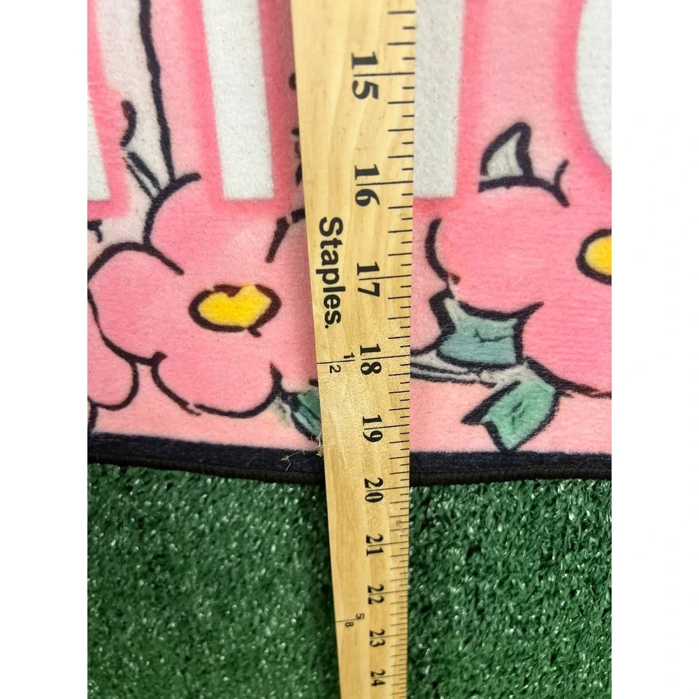 Sanrio Hello Kitty Welcome Mat Pink Floral Non-Slip Area Rug Door Mat Kawaii